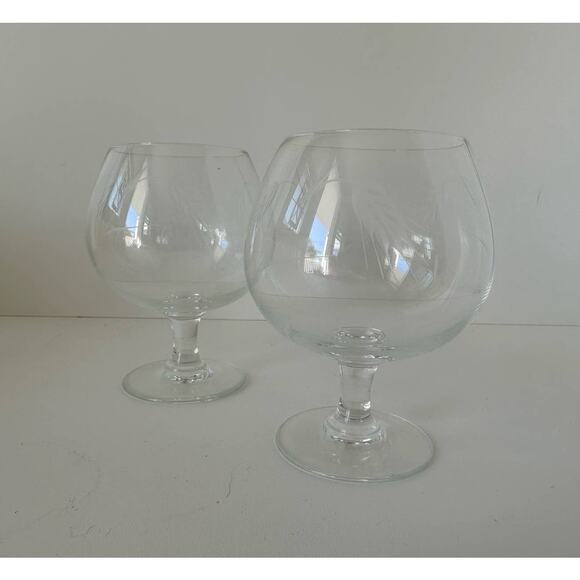 Vintage Brandy Snifters with wheat pattern, by Craftsmen Stemware set of 2 - Picture 1 of 6